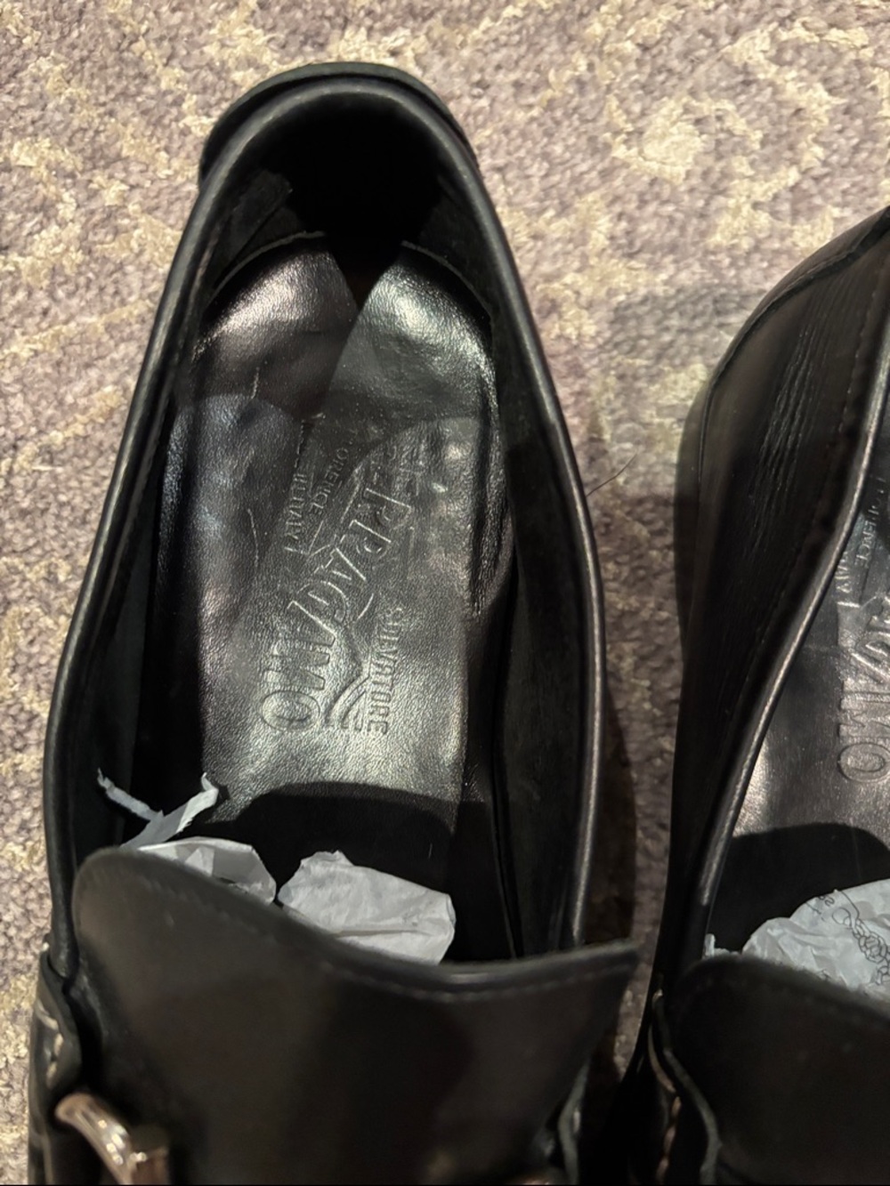 Salvatore Ferragamo Black Leather Metal Bit Loafers - Picture 5 of 14